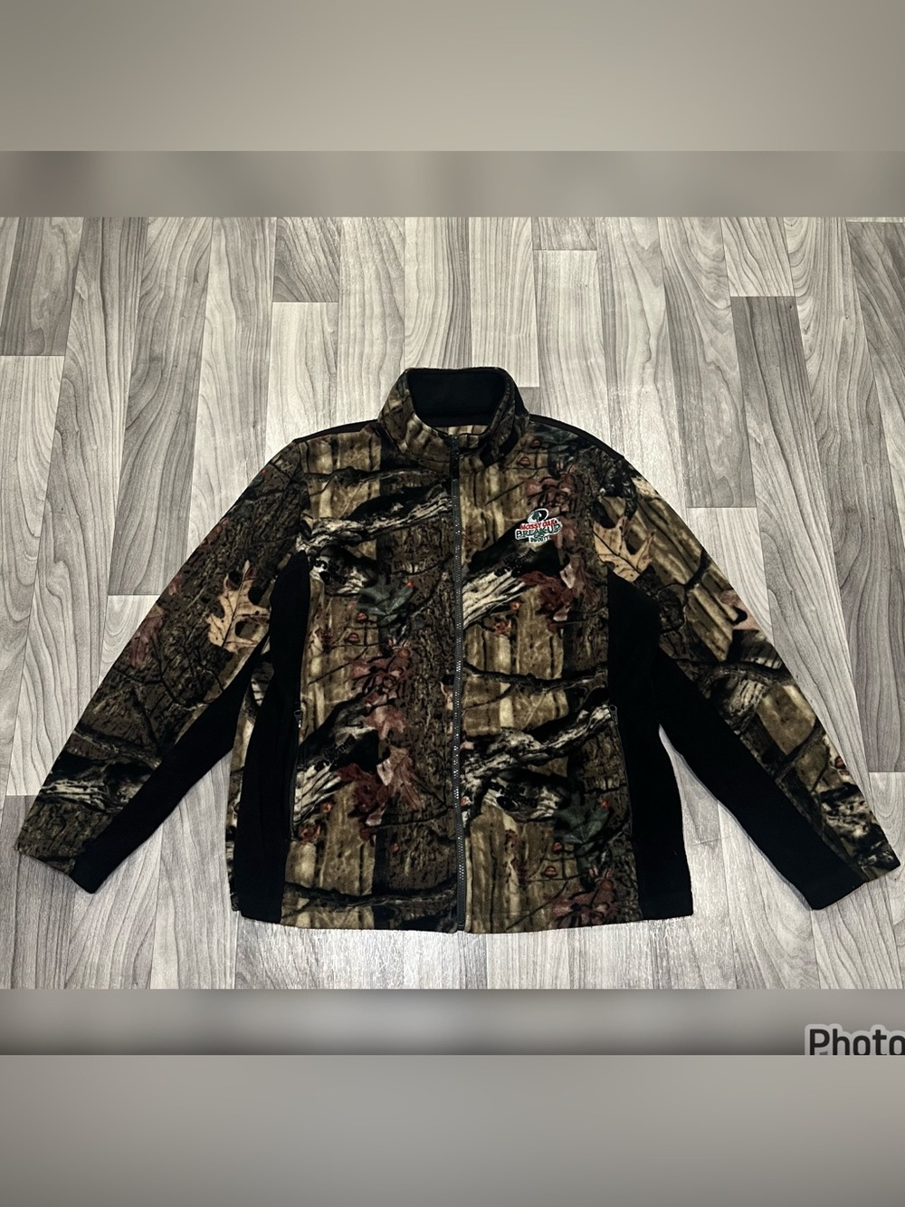 SIZE LARGE MENS MOSSY OAK BREAK UP INFINITY CAMO FLEECE ZIP UP JACKET